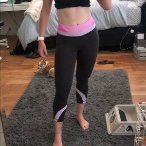 Lululemon Pink and Dark Grey Leggings